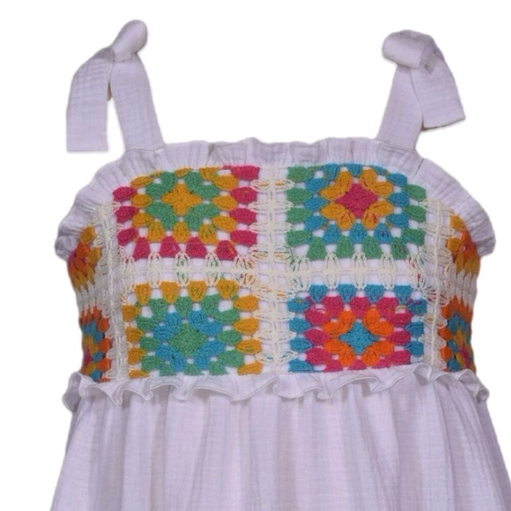 NWT Iris & Ivy kids embroidered tiered white sundress, Size 4 - Picture 4 of 12
